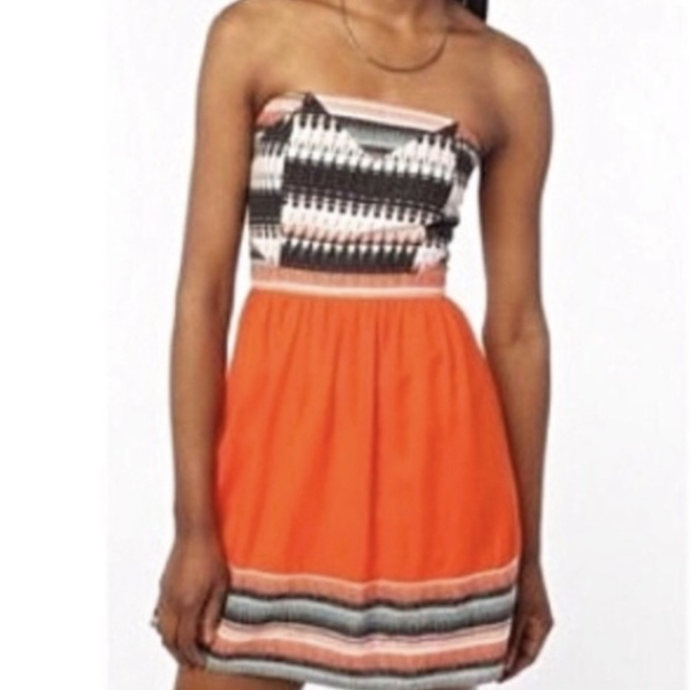 Anthropologie Silence + Noise Strapless Boho Dress Sz Small *W
